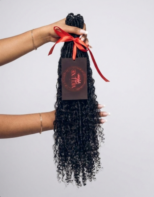 Black Boho Faux Locs. (PRE-ORDER)